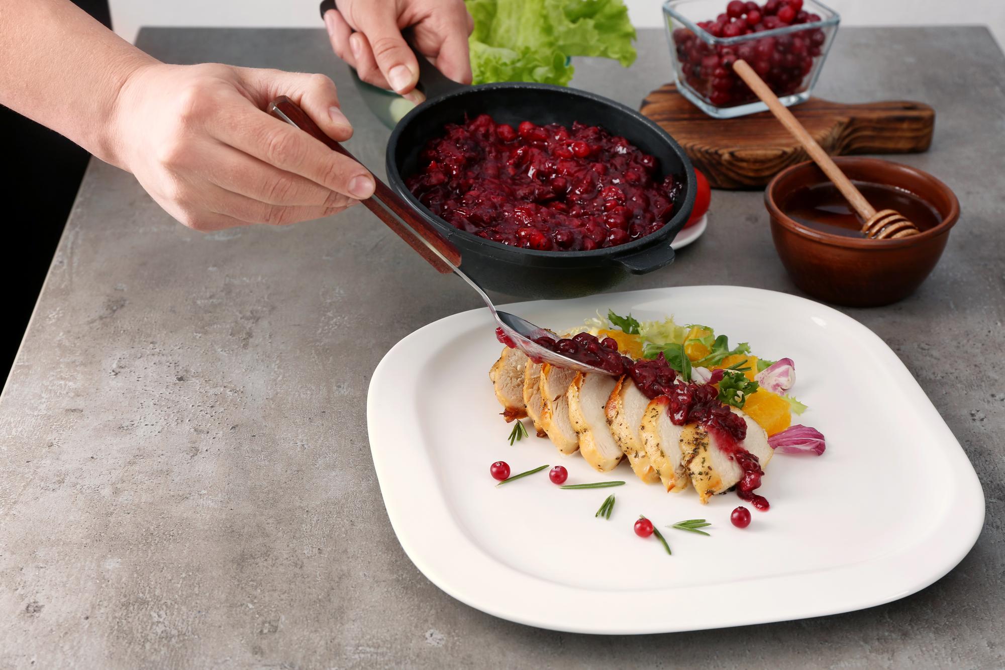 Close-up: plated seasonal dish on a neutral surface